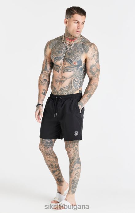 облекло SikSilk черен есенциален бански къс мъже 486F8617