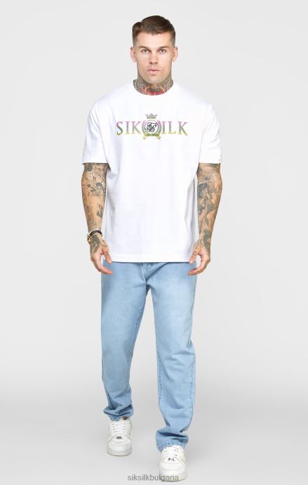 облекло SikSilk синя роза права кройка деним мъже 486F8543