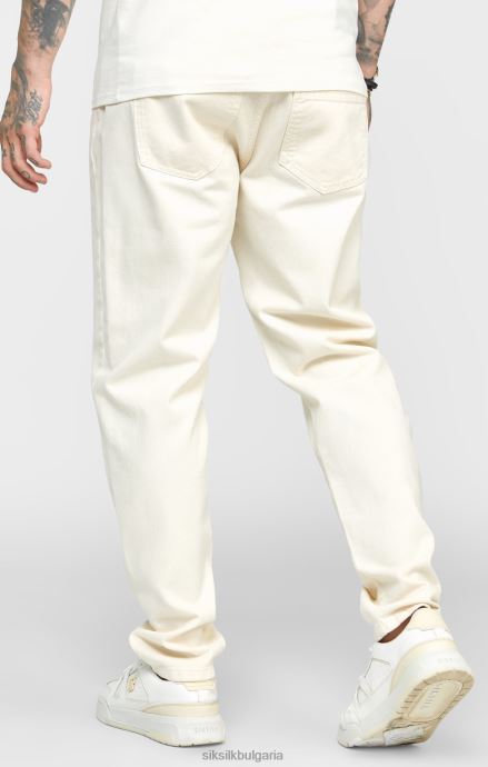 облекло SikSilk екрю спокоен деним дънки мъже 486F8545