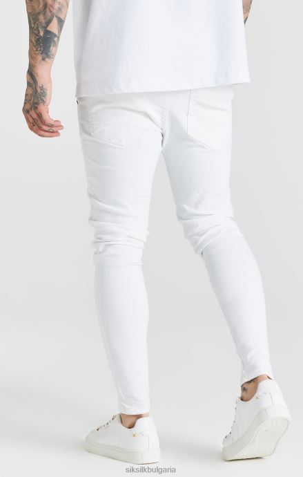 облекло SikSilk бели изтъркани тесни дънки мъже 486F8553