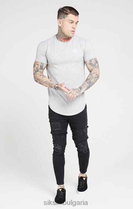 облекло SikSilk черни изпрани основни тесни дънки мъже 486F8554