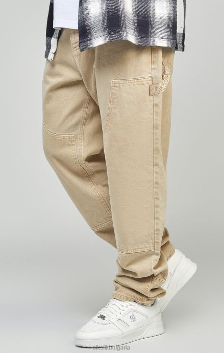 облекло SikSilk екрю права кройка дърводелски деним мъже 486F8555