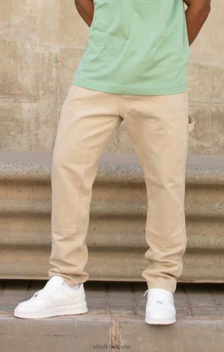 облекло SikSilk екрю права кройка дърводелски деним мъже 486F8555