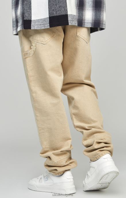 облекло SikSilk екрю права кройка дърводелски деним мъже 486F8555