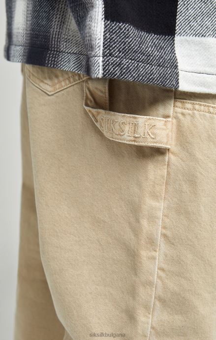 облекло SikSilk екрю права кройка дърводелски деним мъже 486F8555