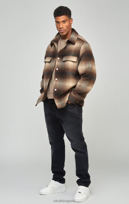 облекло SikSilk черни дънки с права кройка мъже 486F8560