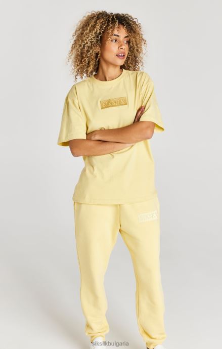 облекло SikSilk жълт джогинг с маншети за спокойна кройка мъже 486F8540