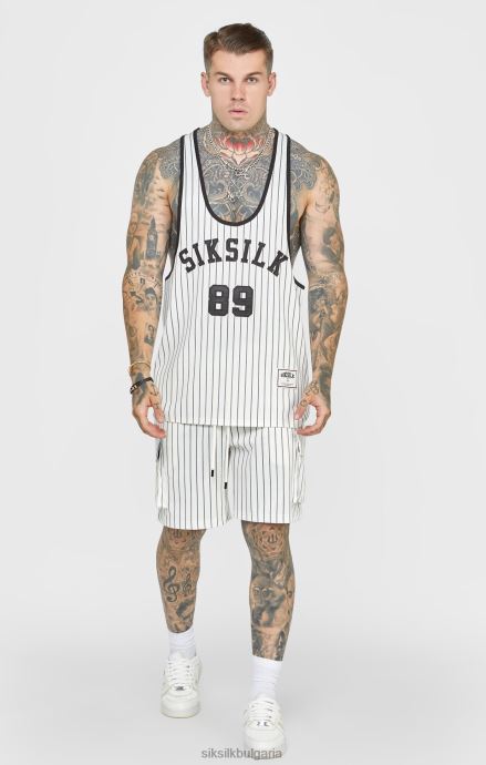 облекло SikSilk екрю юбилеен баскетбол карго къс мъже 486F8568