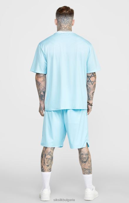 облекло SikSilk синя мрежеста свободна кройка къса мъже 486F8575
