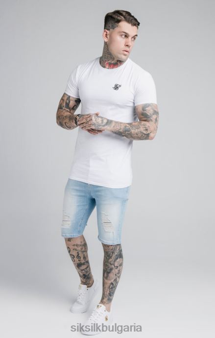 облекло SikSilk къси сини дънкови дънки мъже 486F8583