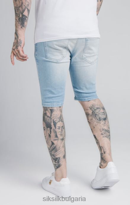 облекло SikSilk къси сини дънкови дънки мъже 486F8583