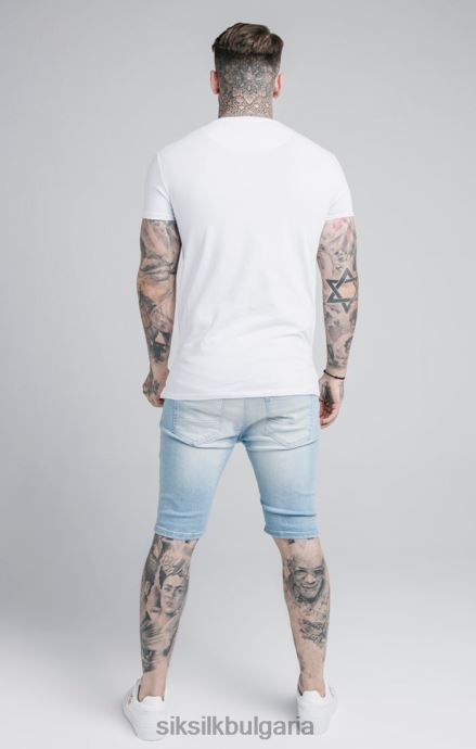облекло SikSilk къси сини дънкови дънки мъже 486F8583