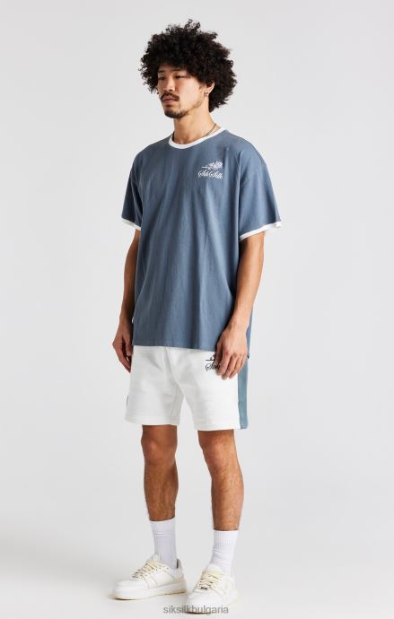 облекло SikSilk къса бродерия на бяла роза мъже 486F8584