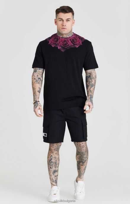 облекло SikSilk черен рипстоп карго къс мъже 486F8586
