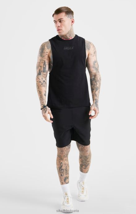 облекло SikSilk черен спортен къс мъже 486F8590