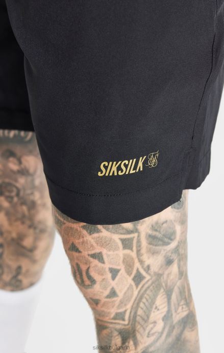 облекло SikSilk черен спортен къс мъже 486F8590