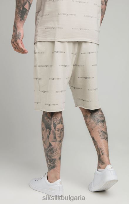 облекло SikSilk бежов отразяващ печат къс мъже 486F8594