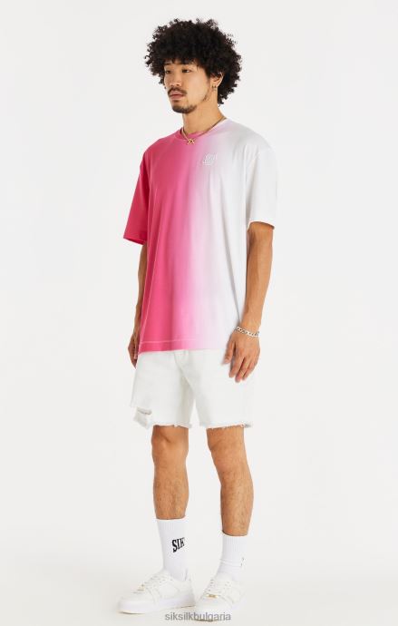 облекло SikSilk бял необработен подгъв изтъркан дънков къс мъже 486F8600