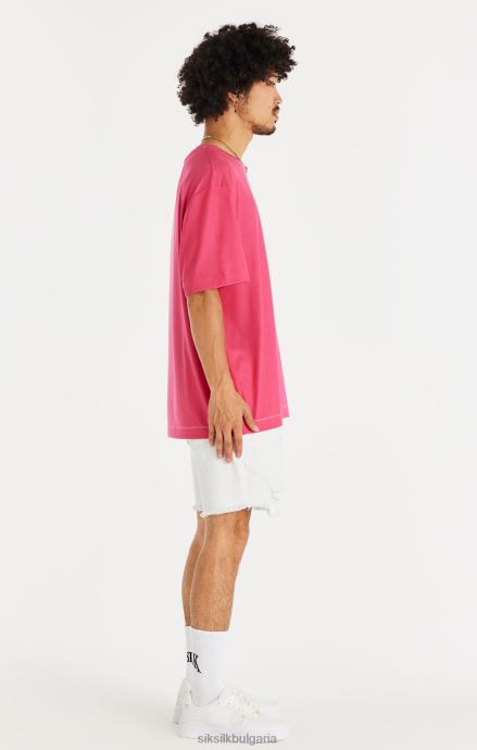 облекло SikSilk бял необработен подгъв изтъркан дънков къс мъже 486F8600