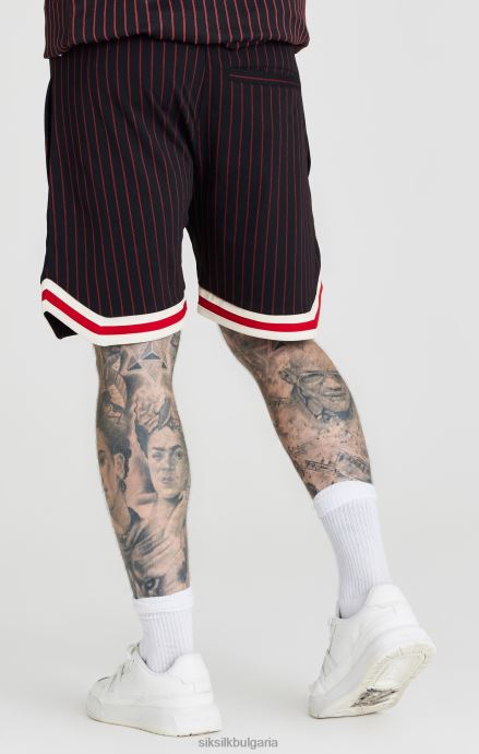 облекло SikSilk черна ретро класическа къса баскетболна топка мъже 486F8609