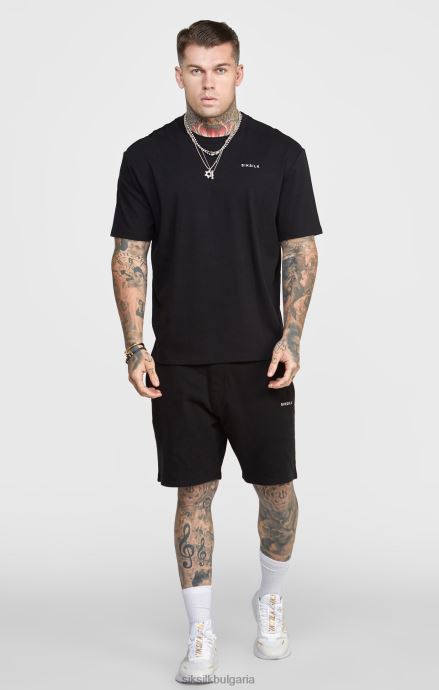 облекло SikSilk черен джоггер с къса талия с райета мъже 486F8610