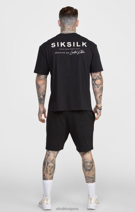 облекло SikSilk черен джоггер с къса талия с райета мъже 486F8610