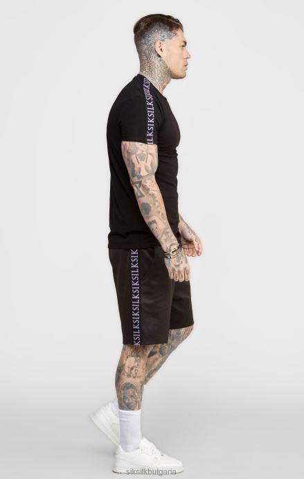 облекло SikSilk черно залепено късо мъже 486F8611