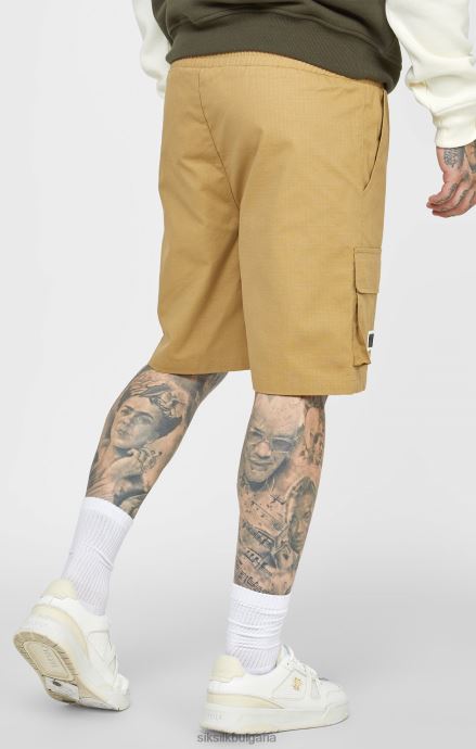 облекло SikSilk тен ripstop cargo short мъже 486F8585