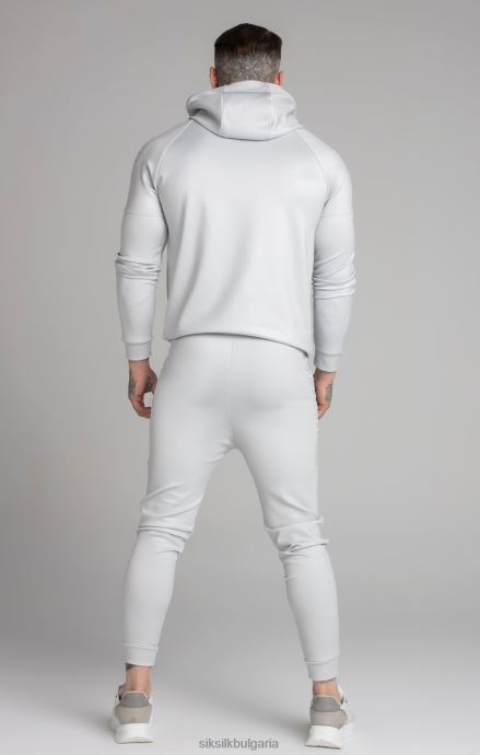 облекло SikSilk сив панталон с маншети с бродирани панели мъже 486F8506