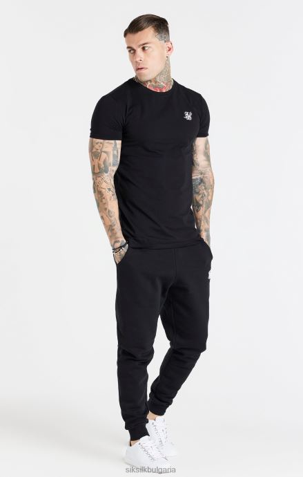 облекло SikSilk черен есенциален джогинг с маншети мъже 486F8507
