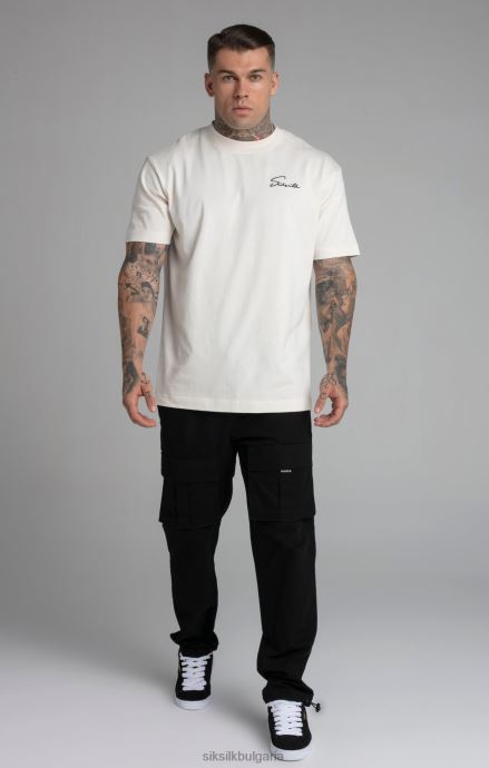 облекло SikSilk черни рипстоп карго панталони мъже 486F8512