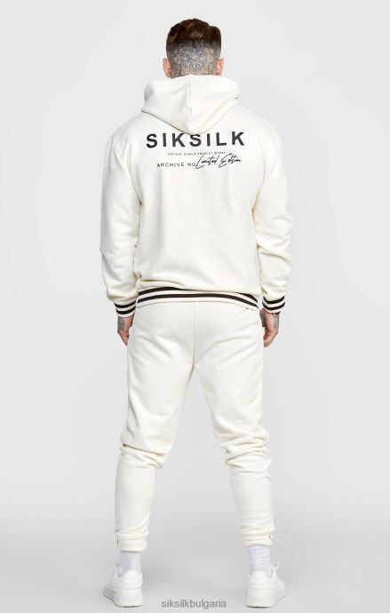 облекло SikSilk екрю джоггер с лента на талията мъже 486F8519