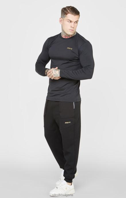 облекло SikSilk черен спортен панталон мъже 486F8520