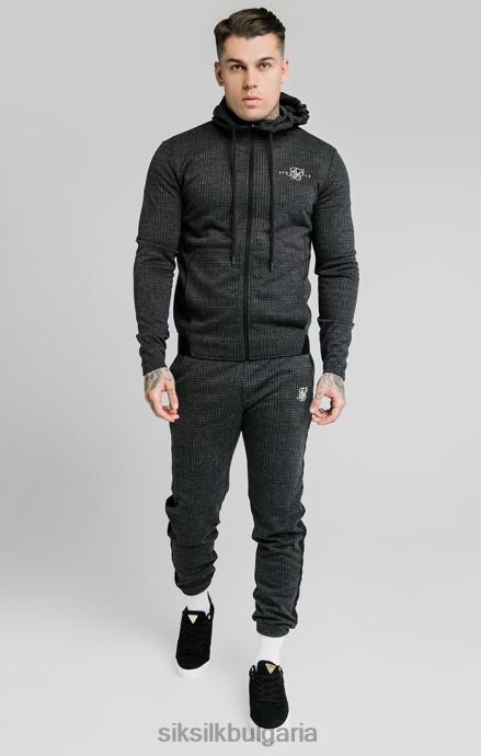 облекло SikSilk кариран панталон с маншети в тон - сив мъже 486F8526