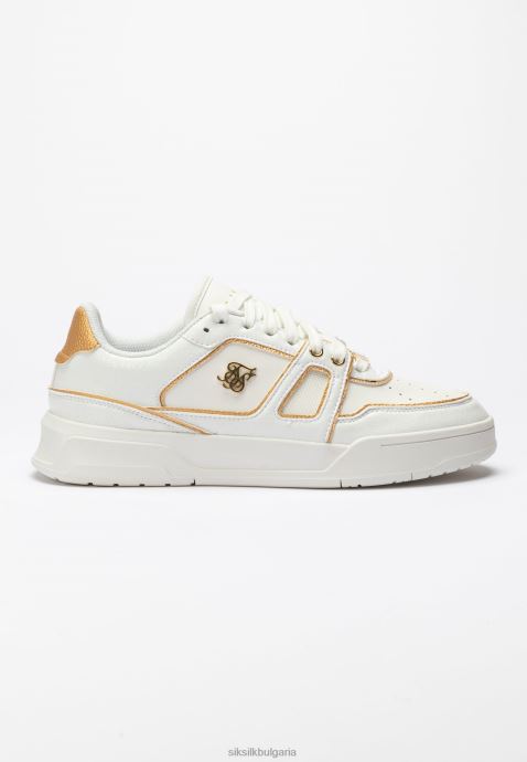 обувки SikSilk маратонки с ниска горна част в бяло и златно мъже 486F811