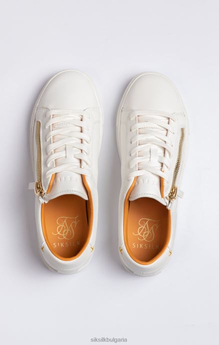 обувки SikSilk бели класически маратонки с функционален цип мъже 486F812