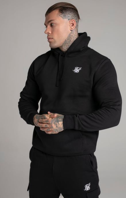 облекло SikSilk черна суичър с качулка през главата мъже 486F8422