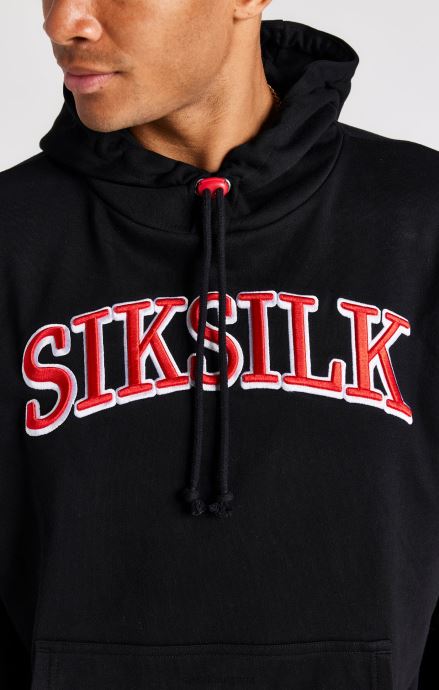 облекло SikSilk черна голяма качулка мъже 486F8426