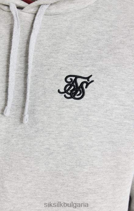 облекло SikSilk суичър с качулка от сив марл мъже 486F8432