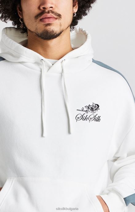 облекло SikSilk голям суичър с бяла роза мъже 486F8433