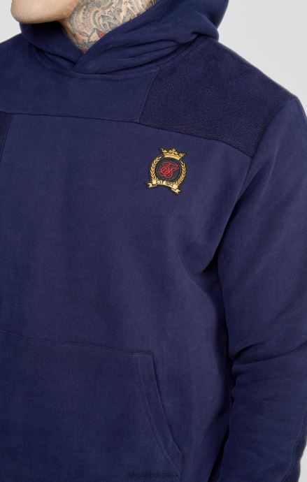 облекло SikSilk огромна качулка с тъмносиня кройка и ушита обратна страна мъже 486F8435