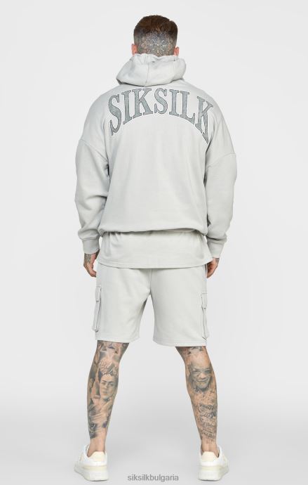 облекло SikSilk голям суичър със сив университетски принт мъже 486F8443