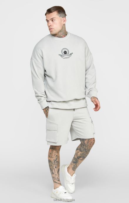 облекло SikSilk сив университетски суичър мъже 486F8444