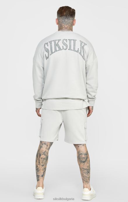 облекло SikSilk сив университетски суичър мъже 486F8444