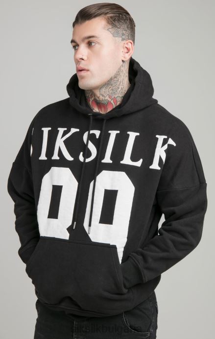 облекло SikSilk Черна капка рамо спокойно прилепване качулка мъже 486F8448