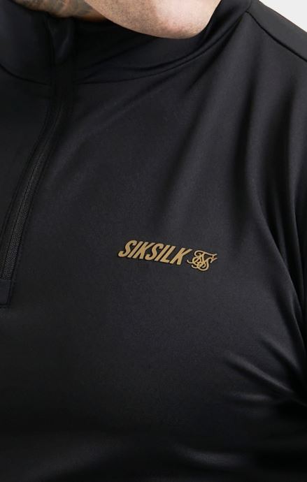 облекло SikSilk черен спортен цип мъже 486F8449