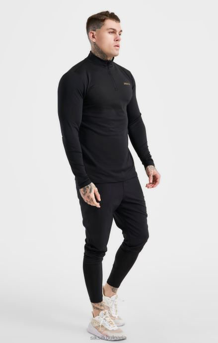 облекло SikSilk черен спортен цип мъже 486F8449