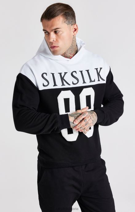 облекло SikSilk черен ретро 89 голям суичър с принт мъже 486F8457