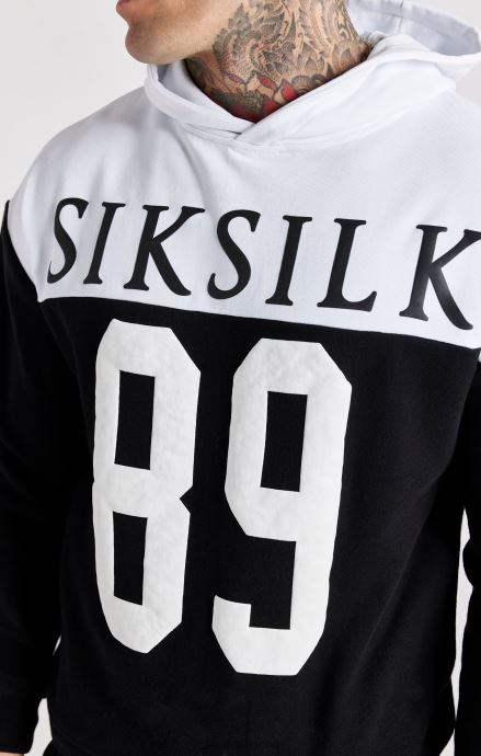 облекло SikSilk черен ретро 89 голям суичър с принт мъже 486F8457