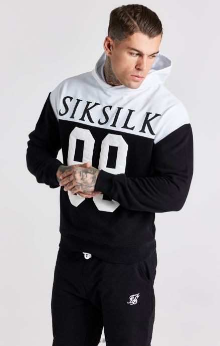 облекло SikSilk черен ретро 89 голям суичър с принт мъже 486F8457
